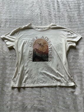 Maurices Cream Graphic Tee with Nature Design